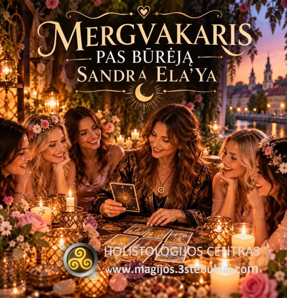 Mergvakaris pas būrėją Sandra Ela'Ya – Taro kortų pranašystės ir magiškas vakaras Vilniuje